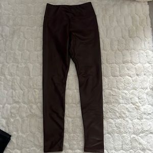 Hollister faux leather leggings. Fleece lined